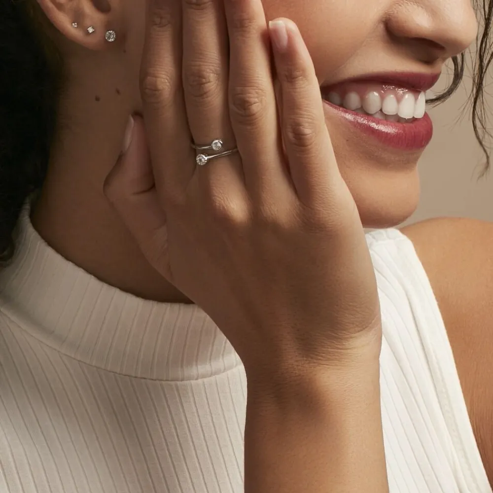 Marc Orian Bagues Fantaisie|Bijoux Zirconium > Bague Ajustable Mechte 1 Argent Blanc Oxyde De Zirconium