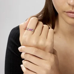 Bague Amarylis Or Blanc Rubis Diamant
