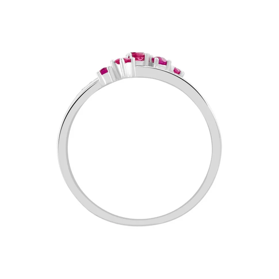 Bague Amarylis Or Blanc Rubis Diamant