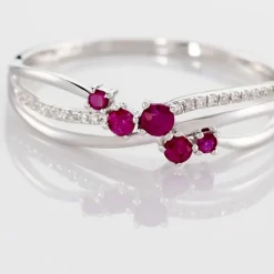 Bague Amarylis Or Blanc Rubis Diamant