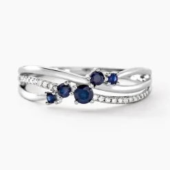 Bague Amarylis Or Blanc Saphir Diamant