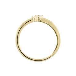 Bague Ana-lou Plaque Or Jaune Oxyde De Zirconium