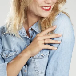 Bague Ana-lou Plaque Or Jaune Oxyde De Zirconium