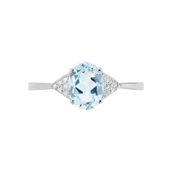 Bague Andreani Or Blanc Topaze Et Oxyde De Zirconium
