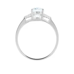 Bague Andreani Or Blanc Topaze Et Oxyde De Zirconium