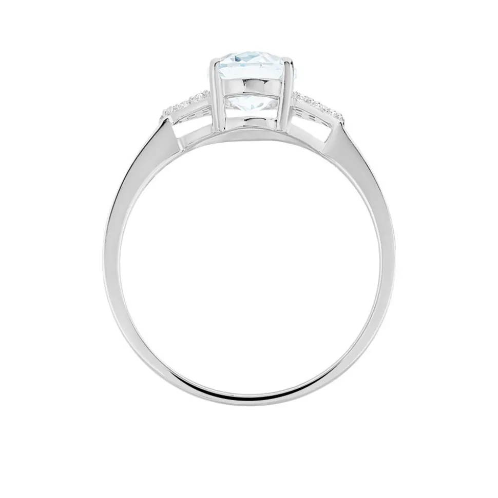 Bague Andreani Or Blanc Topaze Et Oxyde De Zirconium