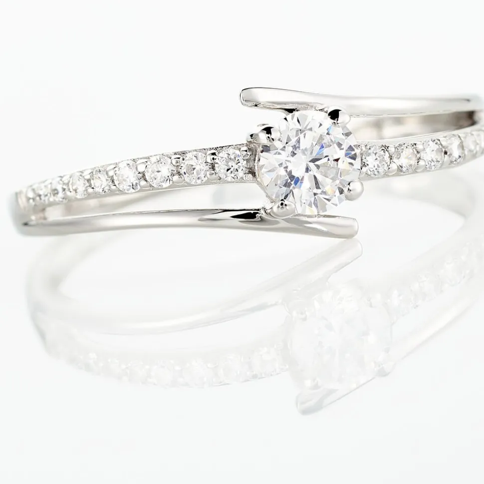 Bague April Or Blanc Oxyde De Zirconium