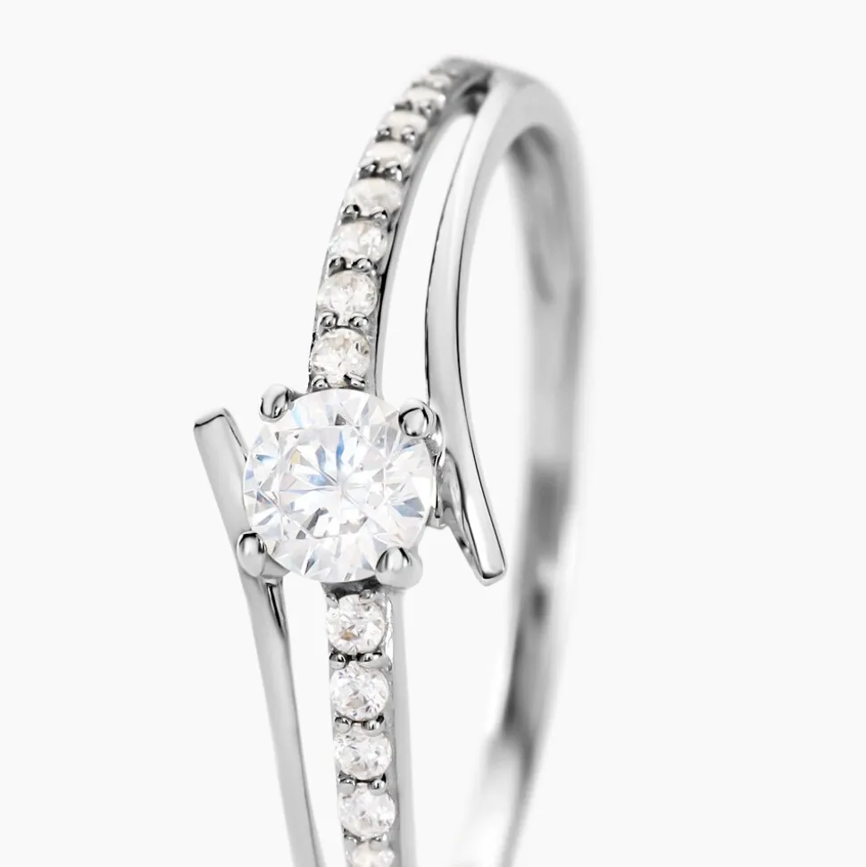 Bague April Or Blanc Oxyde De Zirconium