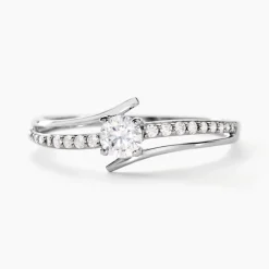 Bague April Or Blanc Oxyde De Zirconium