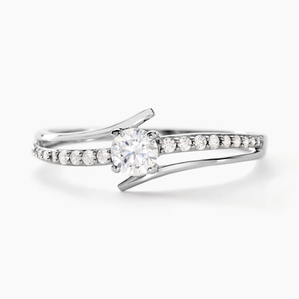 Bague April Or Blanc Oxyde De Zirconium