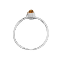 Bague Argent Blanc Accorus Ambre