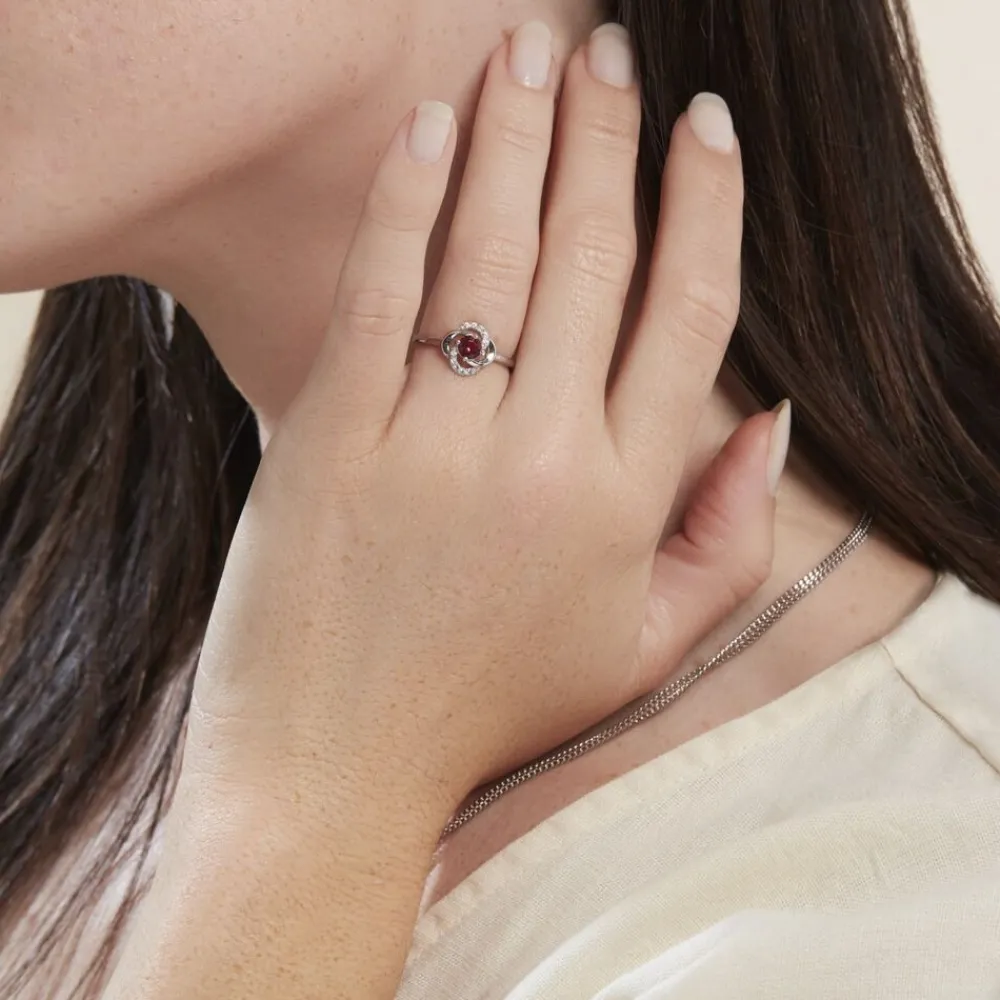 Marc Orian Bagues De Promesse|Bagues > Bague Argent Blanc Clover Verre Oxydes De Zirconium