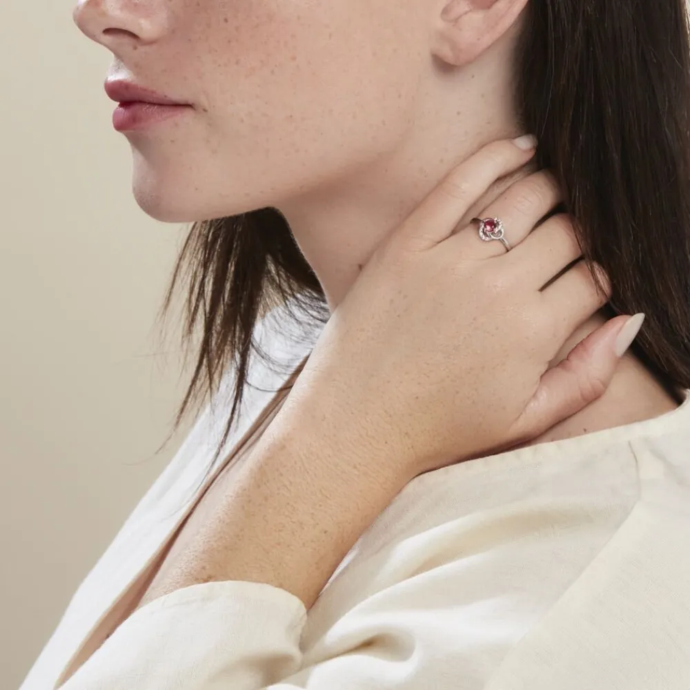Marc Orian Bagues De Promesse|Bagues > Bague Argent Blanc Clover Verre Oxydes De Zirconium