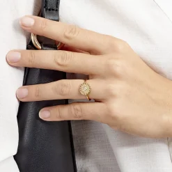 Bague Artea Plaqué Or Jaune Oxyde De Zirconium