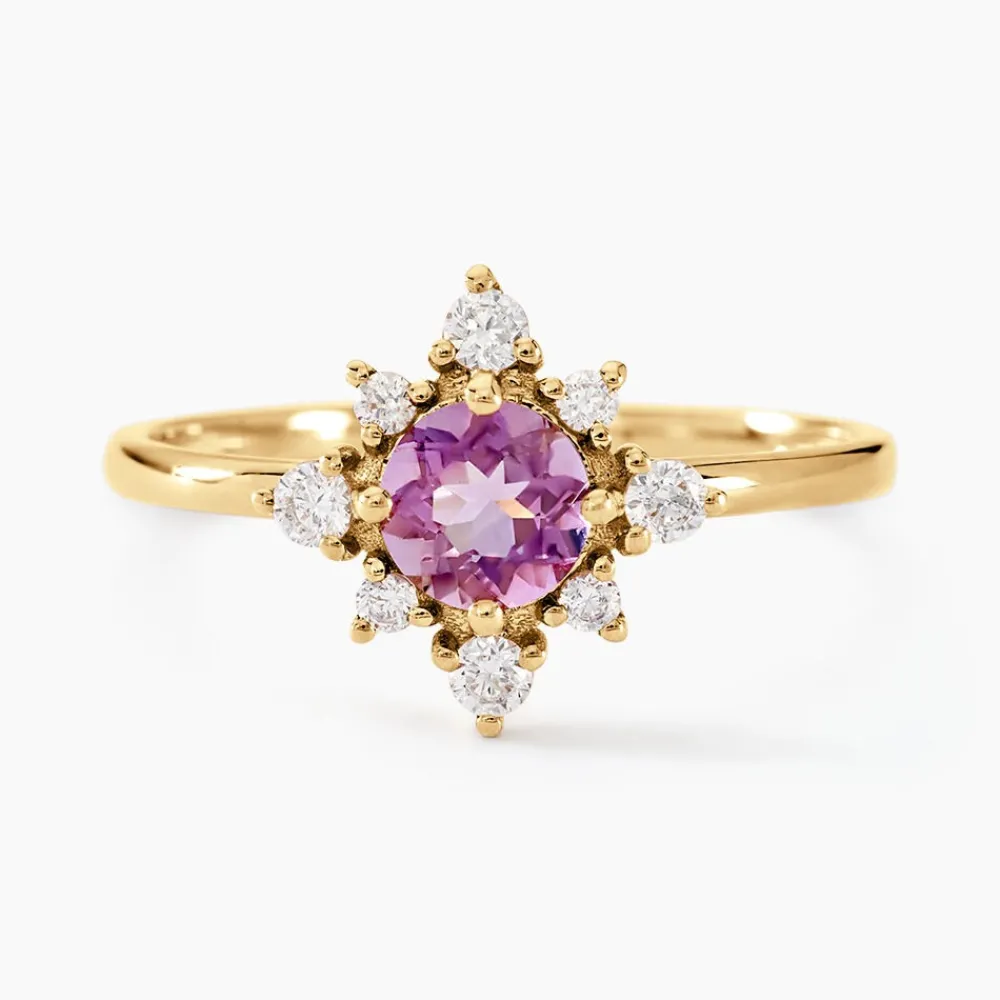 Marc Orian Anniversaire De Mariage|Bagues > Bague Astrithr Or Jaune Améthyste Oxyde De Zirconium or jaune améthyste violet