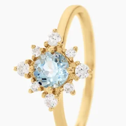 Marc Orian Anniversaire De Mariage|Bagues > Bague Astrithr Or Jaune Topaze Oxyde De Zirconium or jaune topaze bleu sky