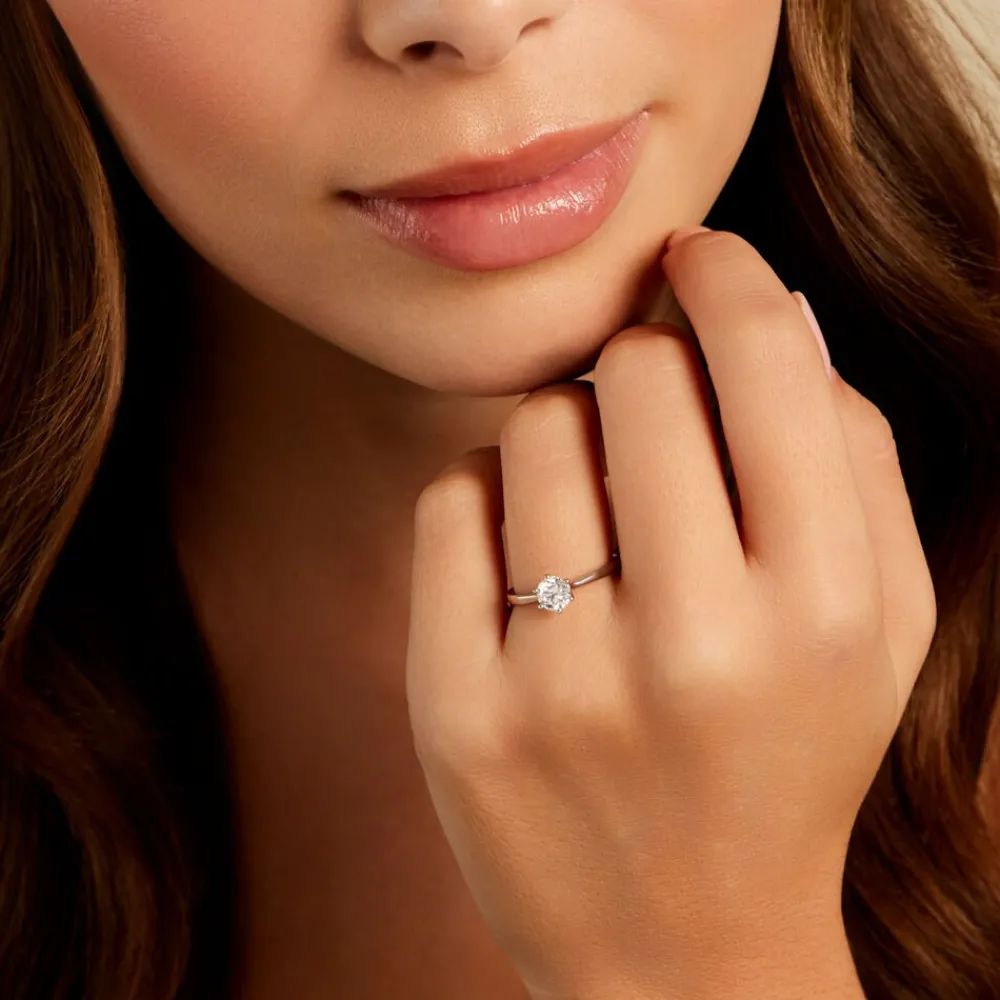 Marc Orian Bagues|Bagues Fiançailles > Bague Athena Platine Blanc Diamant