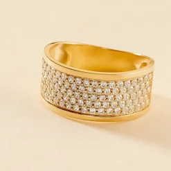 Marc Orian Bijoux Zirconium|Bagues > Bague Banda Or Jaune Oxyde De Zirconium