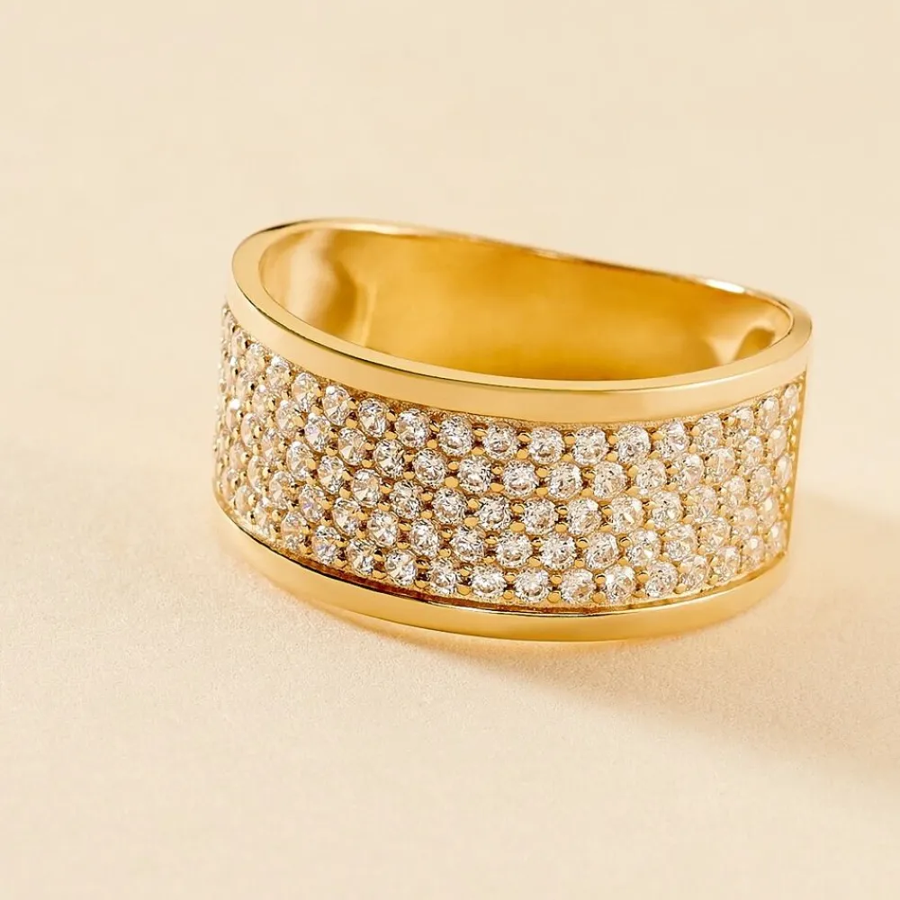 Marc Orian Bijoux Zirconium|Bagues > Bague Banda Or Jaune Oxyde De Zirconium