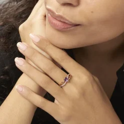 Marc Orian Cadeaux Mariage|Anniversaire De Mariage > Bague Bertille Or Jaune Amethyste Et Oxyde De Zirconium