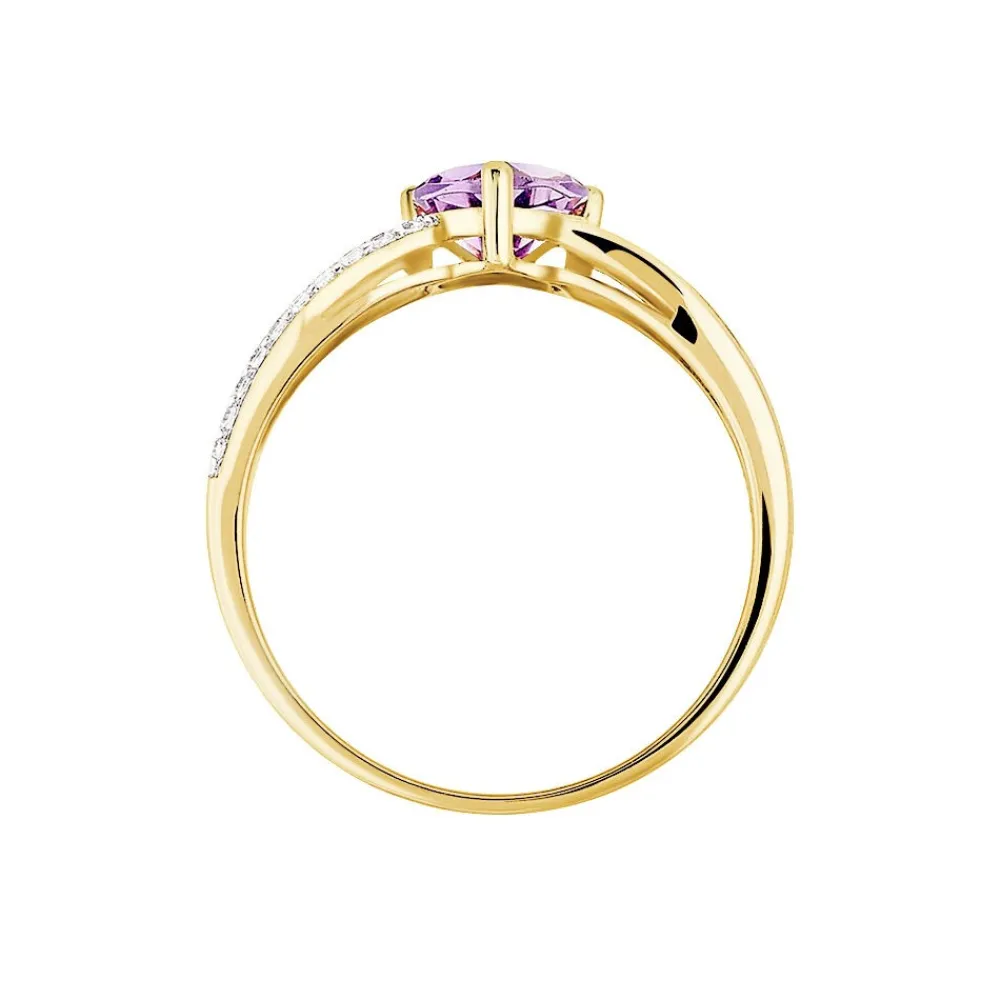 Marc Orian Cadeaux Mariage|Anniversaire De Mariage > Bague Bertille Or Jaune Amethyste Et Oxyde De Zirconium