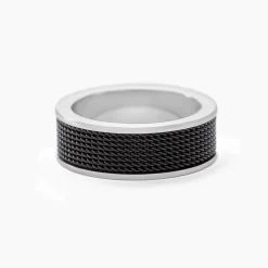 Marc Orian Idées Cadeaux Homme|Bagues > Bague Black Love Acier Bicolore