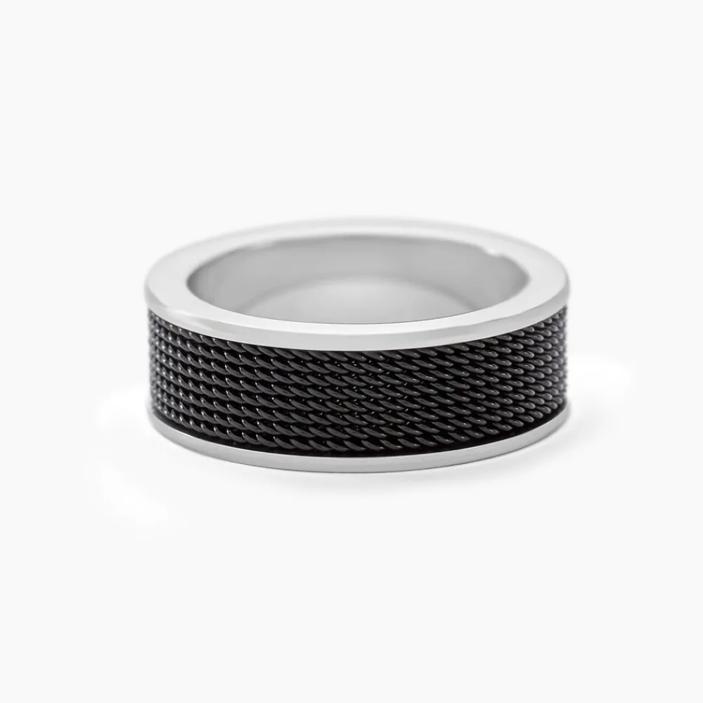 Marc Orian Idées Cadeaux Homme|Bagues > Bague Black Love Acier Bicolore