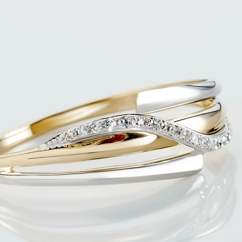 Marc Orian Parures De Mariage|Bagues > Bague Bodil Or Bicolore Diamant