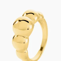 Marc Orian Bagues|Bijoux Acier Inoxydable > Bague Bulle Doree Acier Jaune