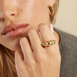 Marc Orian Bagues|Bijoux Acier Inoxydable > Bague Bulle Doree Acier Jaune