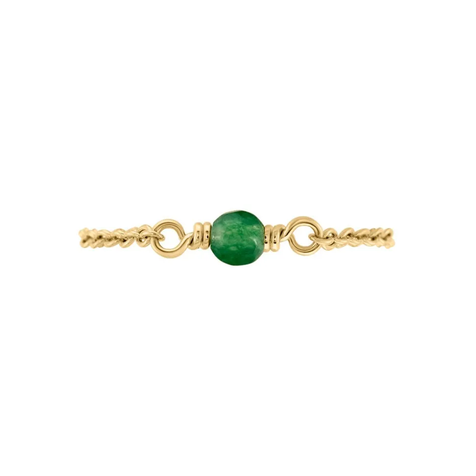Bague Calliope Plaqué Or Doré Agate