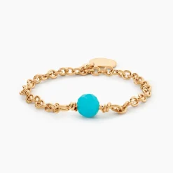 Bague Calliope Plaqué Or Doré Amazonite