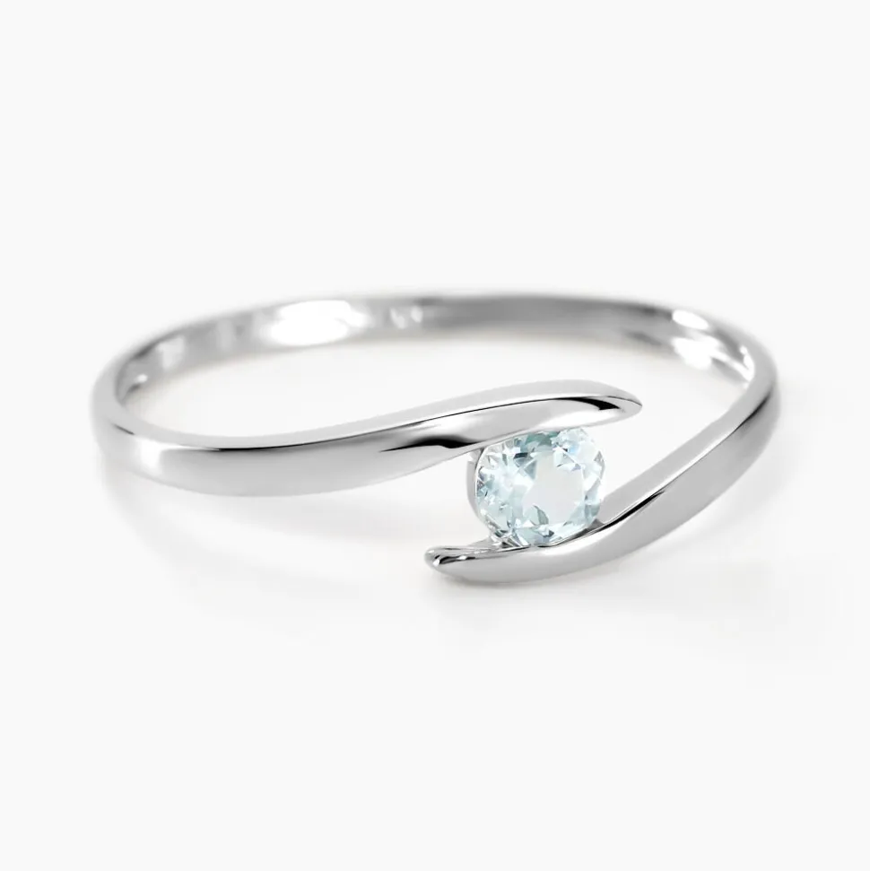 Bague Camilia Or Blanc Topaze