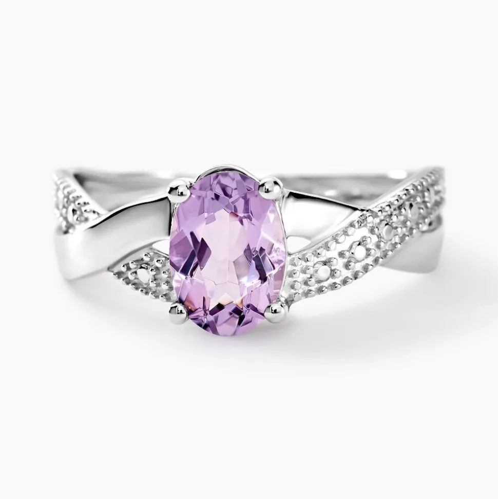 Bague Candice Or Blanc Amethyste