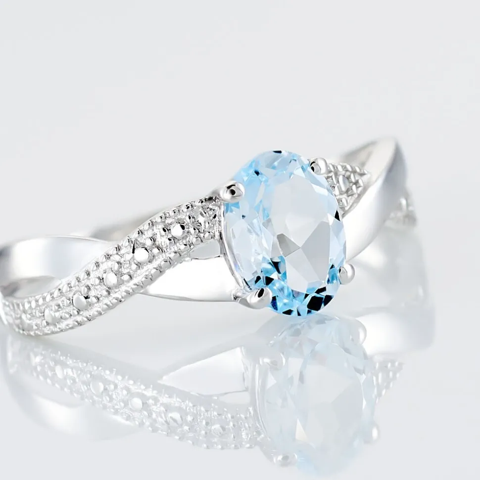 Bague Candice Or Blanc Topaze