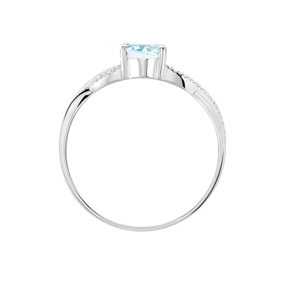 Bague Candice Or Blanc Topaze