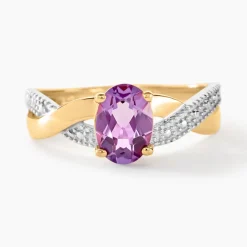 Bague Candice Or Jaune Amethyste