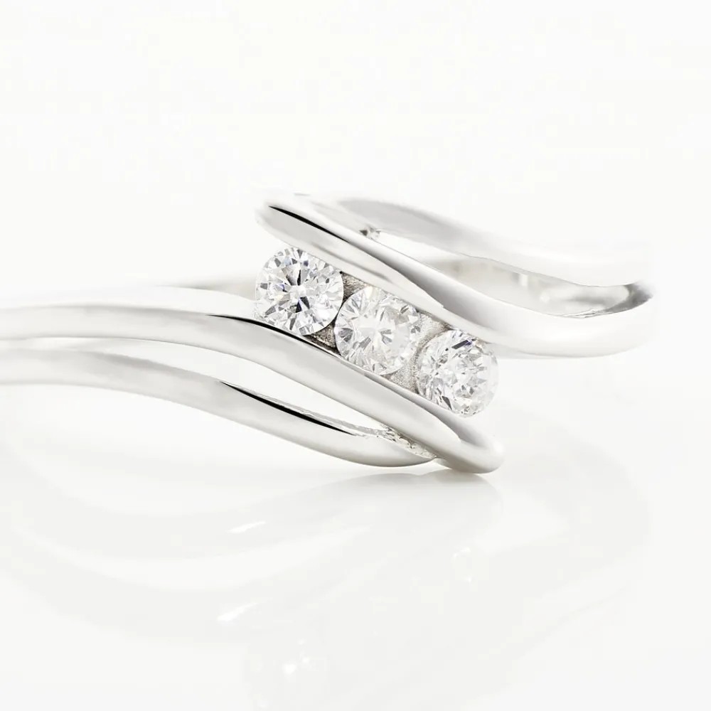 Marc Orian Bijoux Zirconium|Bagues > Bague Cascade Argent Blanc Oxyde De Zirconium