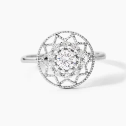 Bague Cassandria Argent Blanc Oxyde De Zirconium