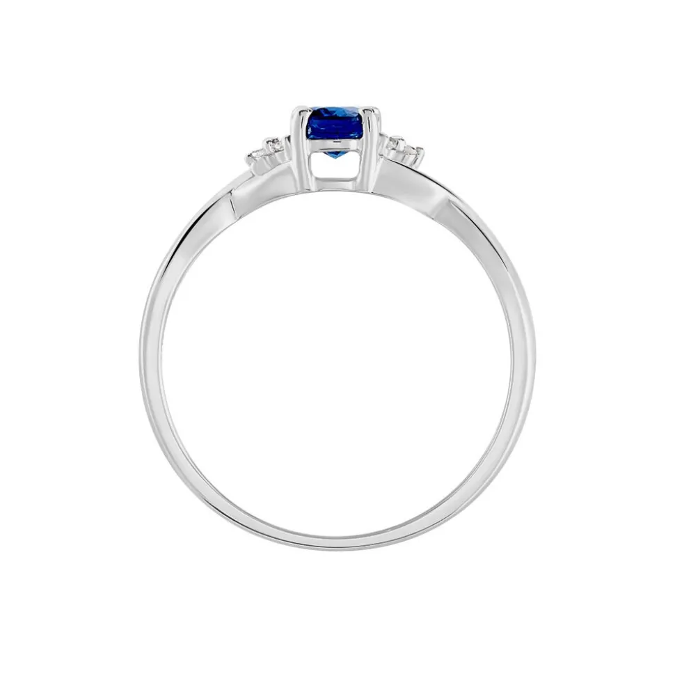 Bague Cassie Or Blanc Saphir Et Diamant