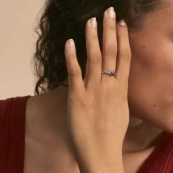 Bague Cassie Or Blanc Saphir Et Diamant