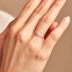 Marc Orian Bagues De Promesse|Bagues Fantaisie > Bague Chaine Madalyn Argent Rose Oxyde De Zirconium argent rose oxyde rose