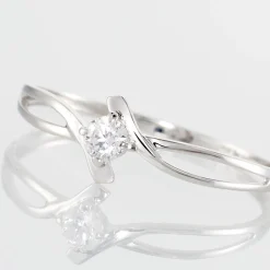 Bague Chamirame Or Blanc Oxyde De Zirconium