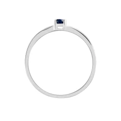 Bague Charmante Or Blanc Saphir Et Diamant