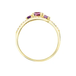 Bague Chloe Or Jaune Amethyste Et Oxyde De Zirconium
