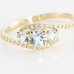 Bague Chloe Or Jaune Topaze Et Oxyde De Zirconium