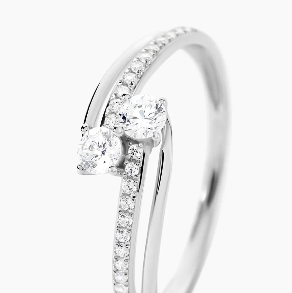 Bague Clarina Or Blanc Oxyde De Zirconium