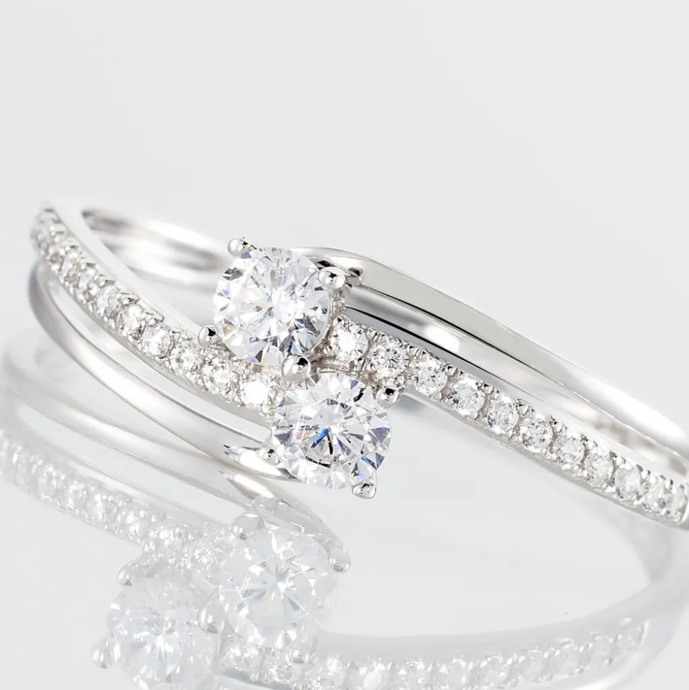 Bague Clarina Or Blanc Oxyde De Zirconium