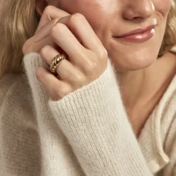 Marc Orian Bagues|Bijoux Acier Inoxydable > Bague Clive Acier Doré