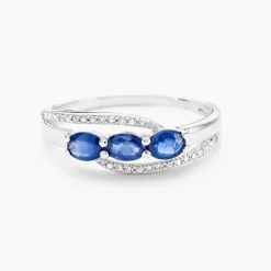 Marc Orian Bagues Saphir|Anniversaire De Mariage > Bague Comete Or Blanc Saphir Et Diamant